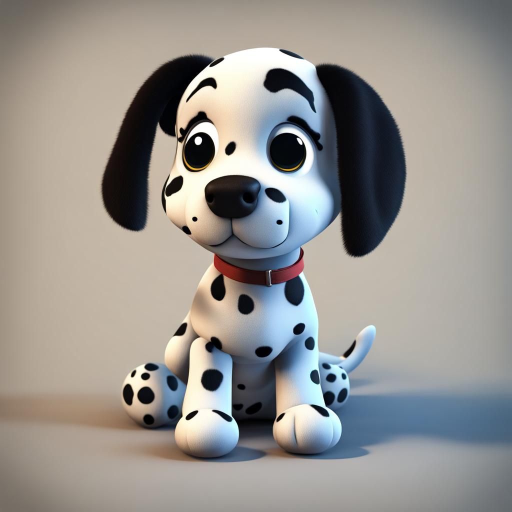 Cuddly Dalmatian Puppy Stuffed Toy in 3D