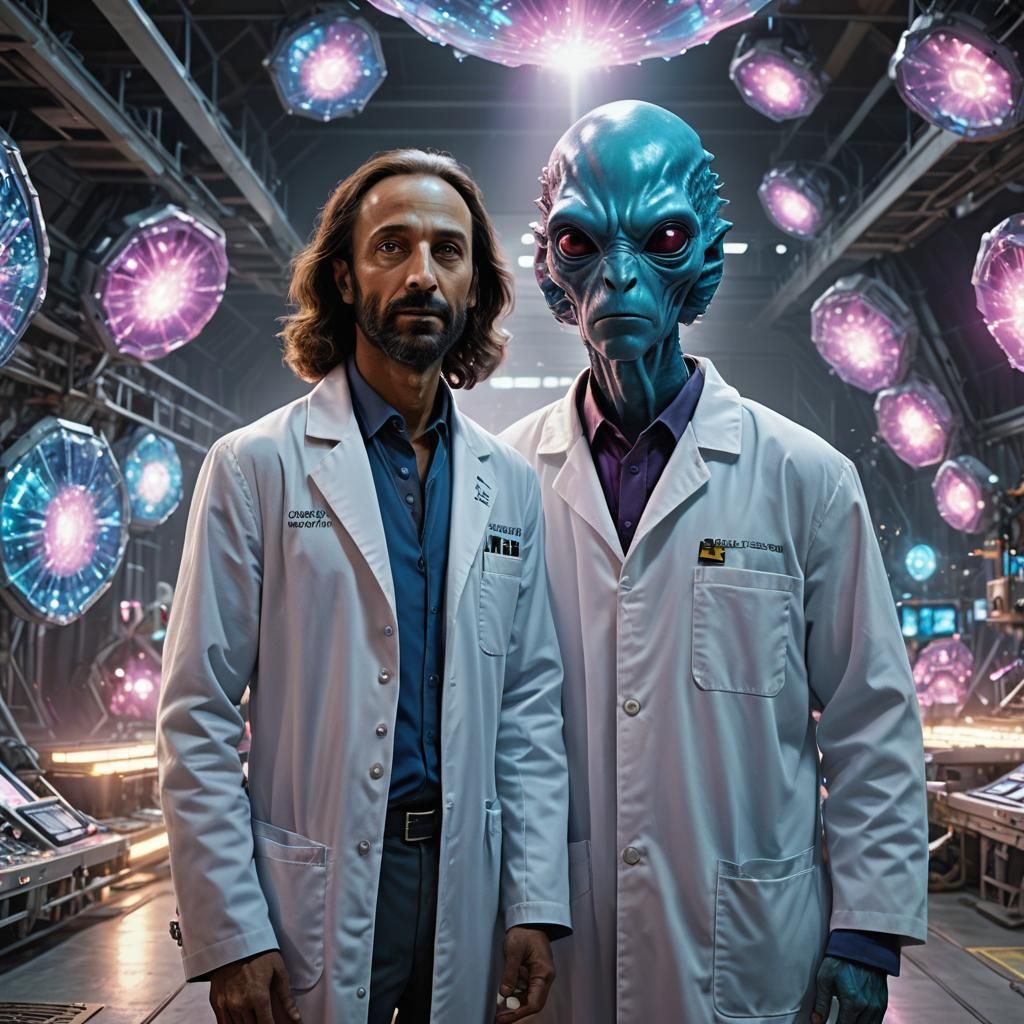 Hyper-Realistic Alien Encounter in Crystal Cave