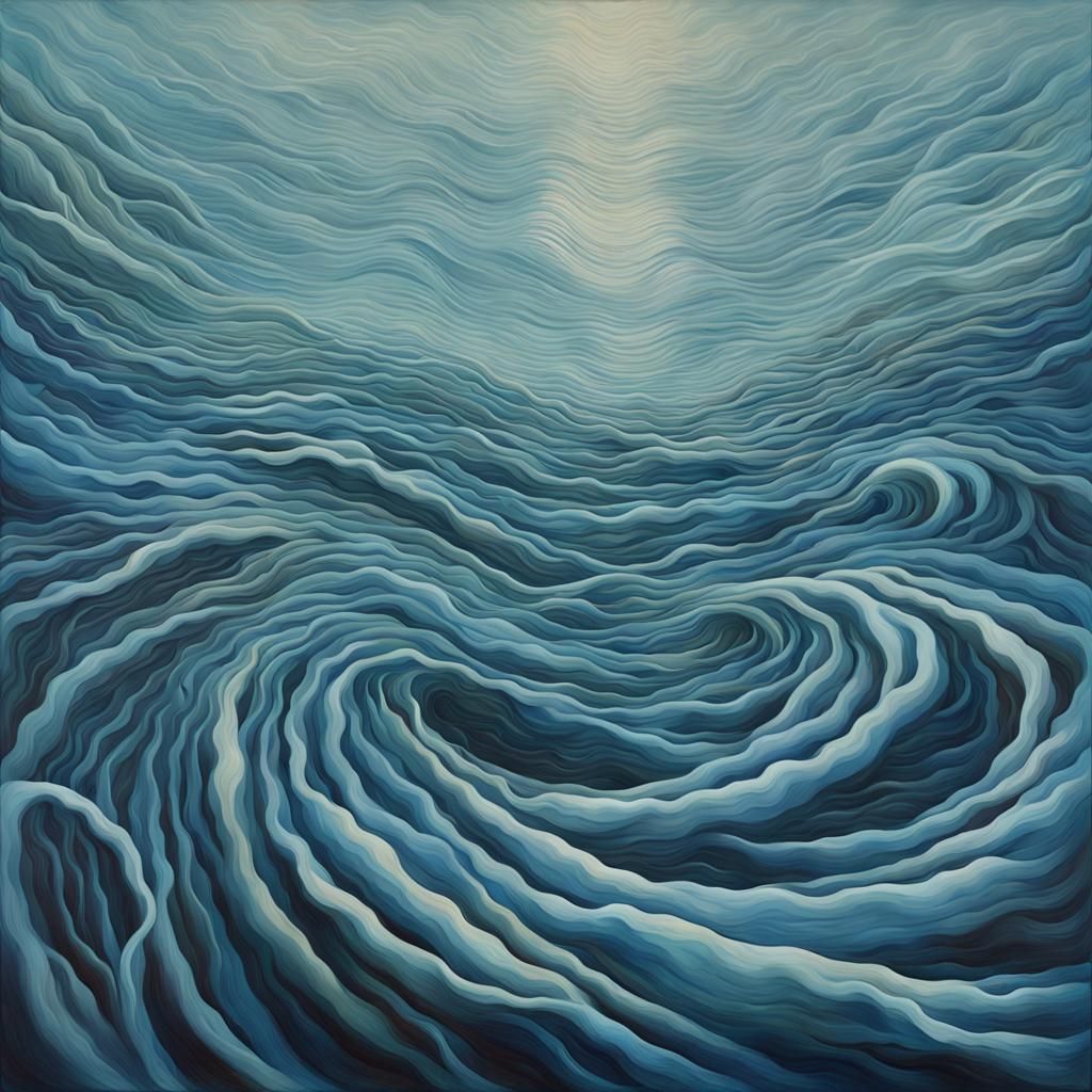 Surreal Ocean of Warping Reality Painting