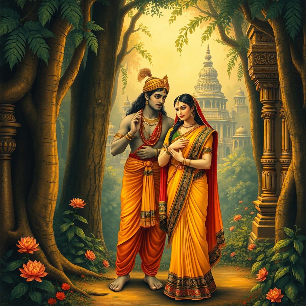 Romantic Scene in Indian Palace Style