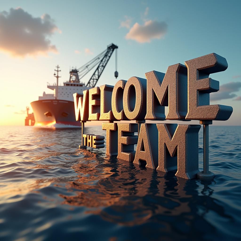 Welcome Card for Sea Logistics in Modern Style