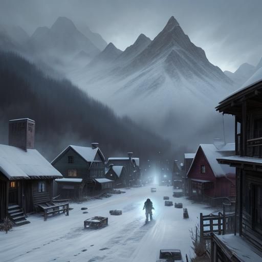 Sinister Winter Ghost Town with Zombies