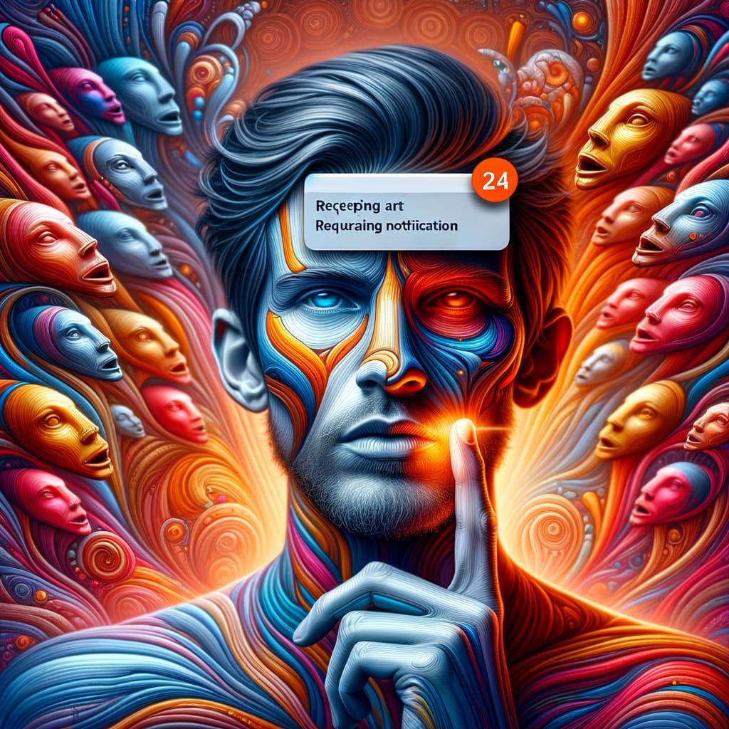 Hyperrealistic Mid-Shot Concept Art of a Recurring Notificat...