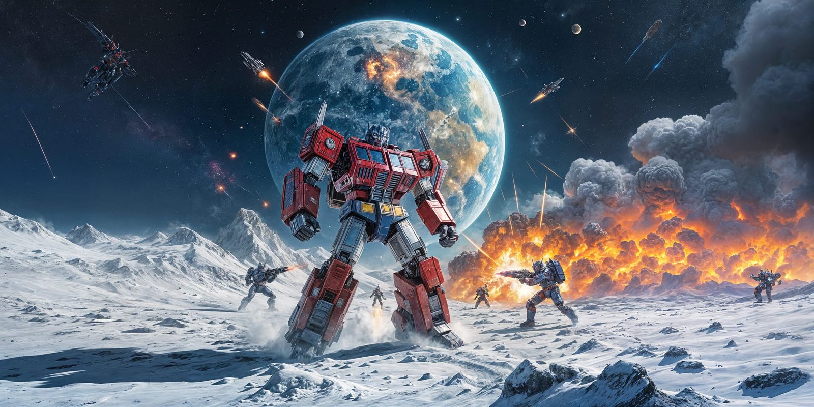 Optimus Prime vs Decepticons: Epic Moon Battle