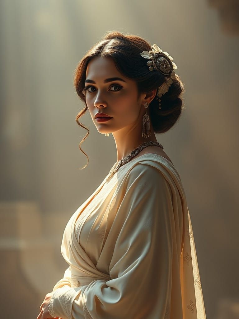 Regal Woman in Classical Portrait Style Concept Art