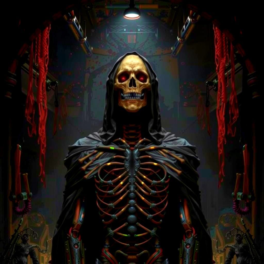 A Biomechanical Mummy, In It's Death Shroud