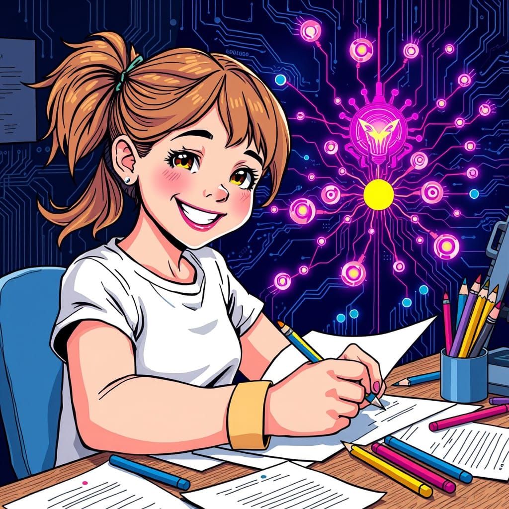 Girl Fuses Art and Technology in Neurographic Masterpiece