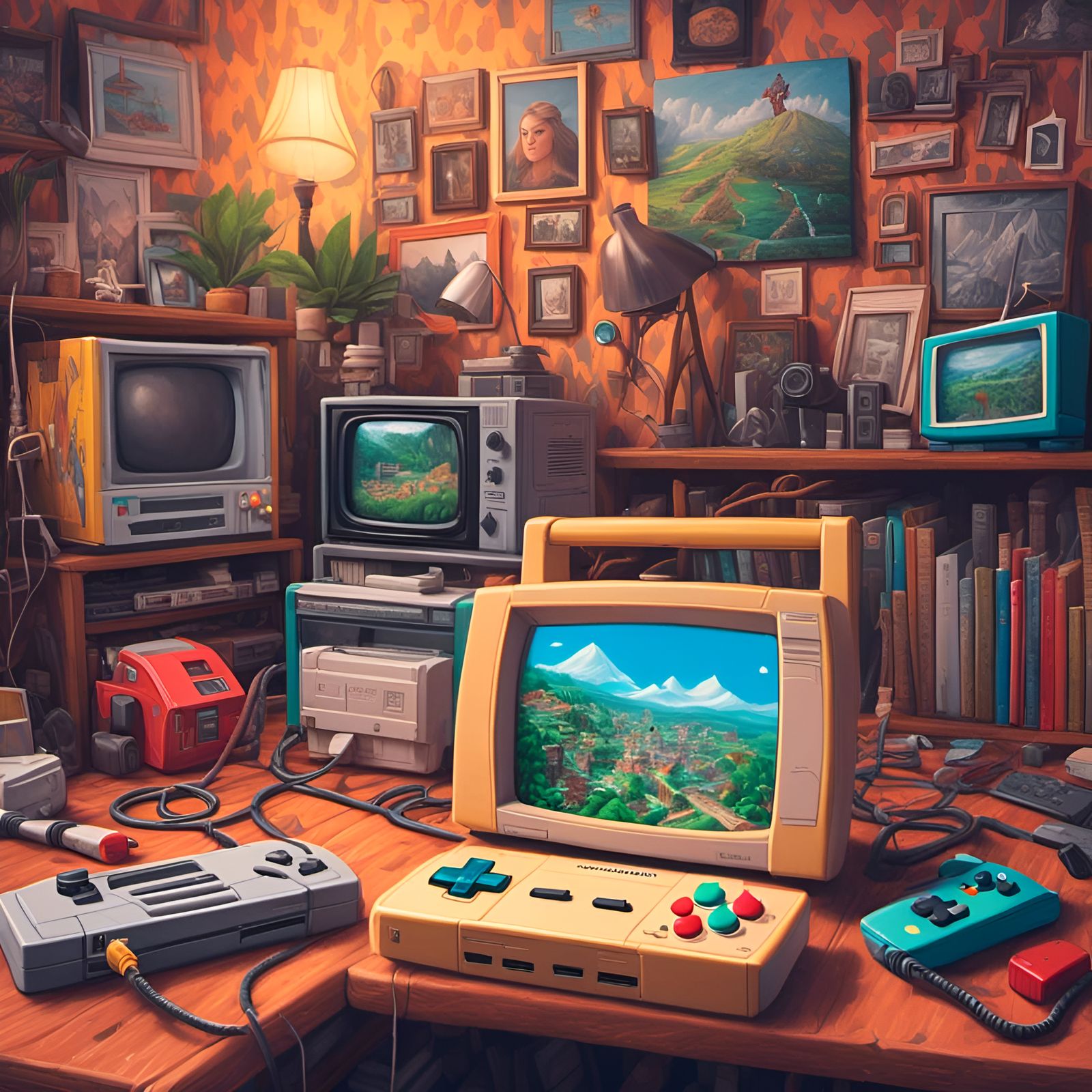 Nostalgic 90s Nintendo Inspired Painting
