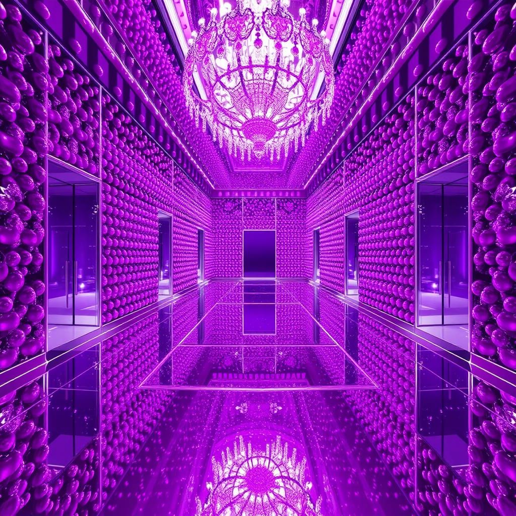 Purple Diamante Infinite Mirror Digital Rendering
