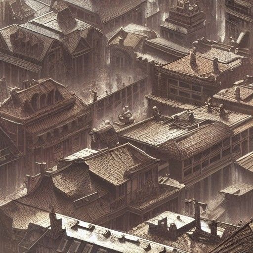 Epic Cinematic Town in Digital Matte Painting