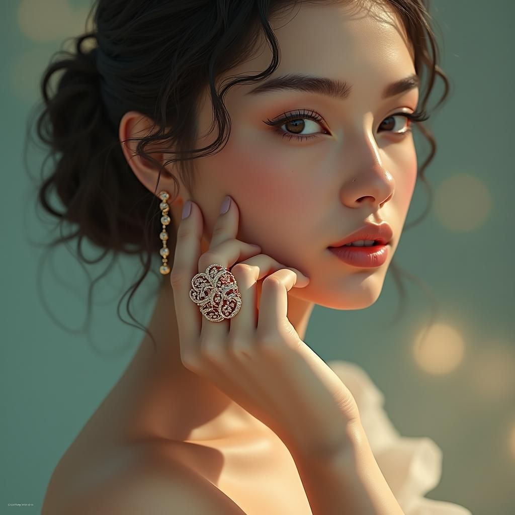 Opulent Ring Model in Digital Art Style