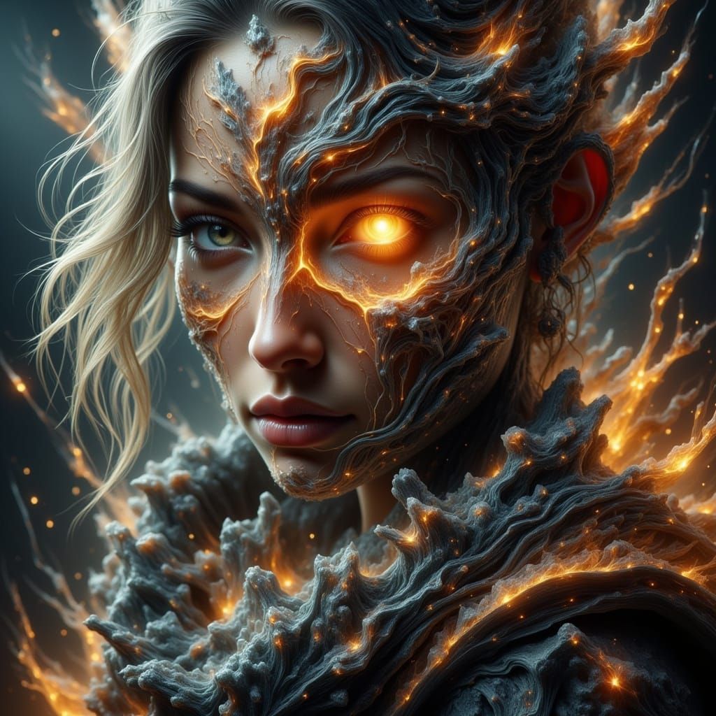 Ethereal Magic Flux: Abstract Reality Scene