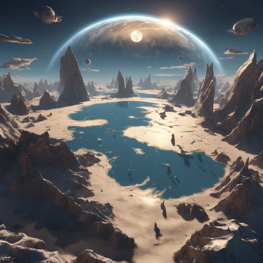 Flat Earth with Cats in Space: 3D Render