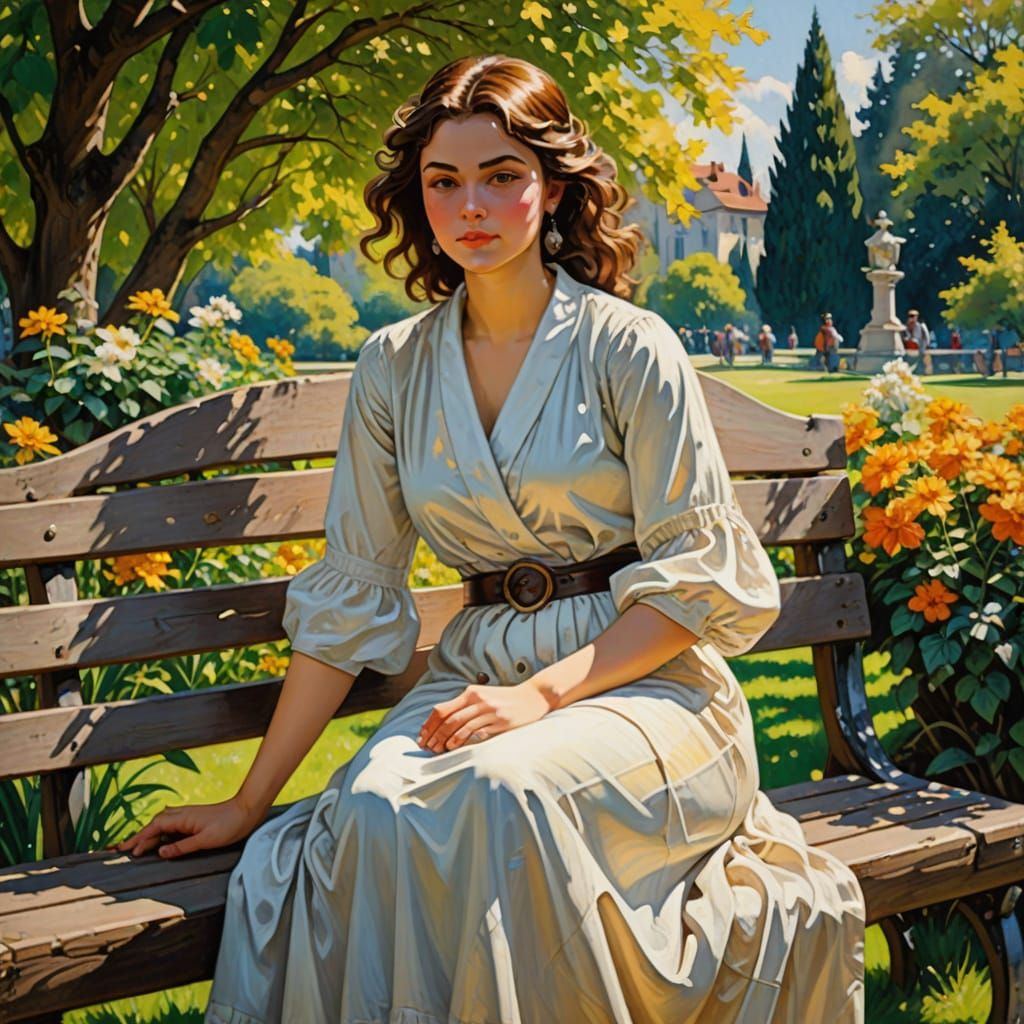 Classical Beauty in a Serene Garden