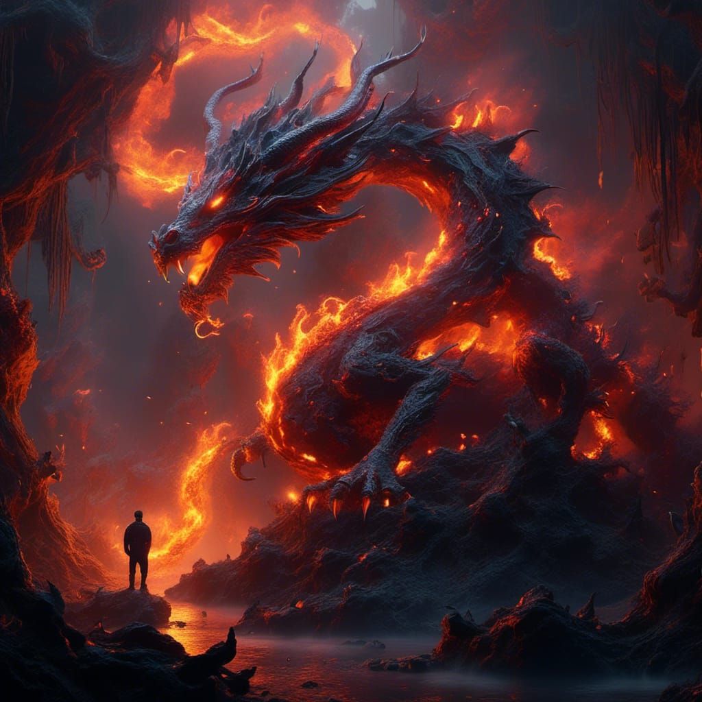 Neon Punk Dragon in Mystical Forest