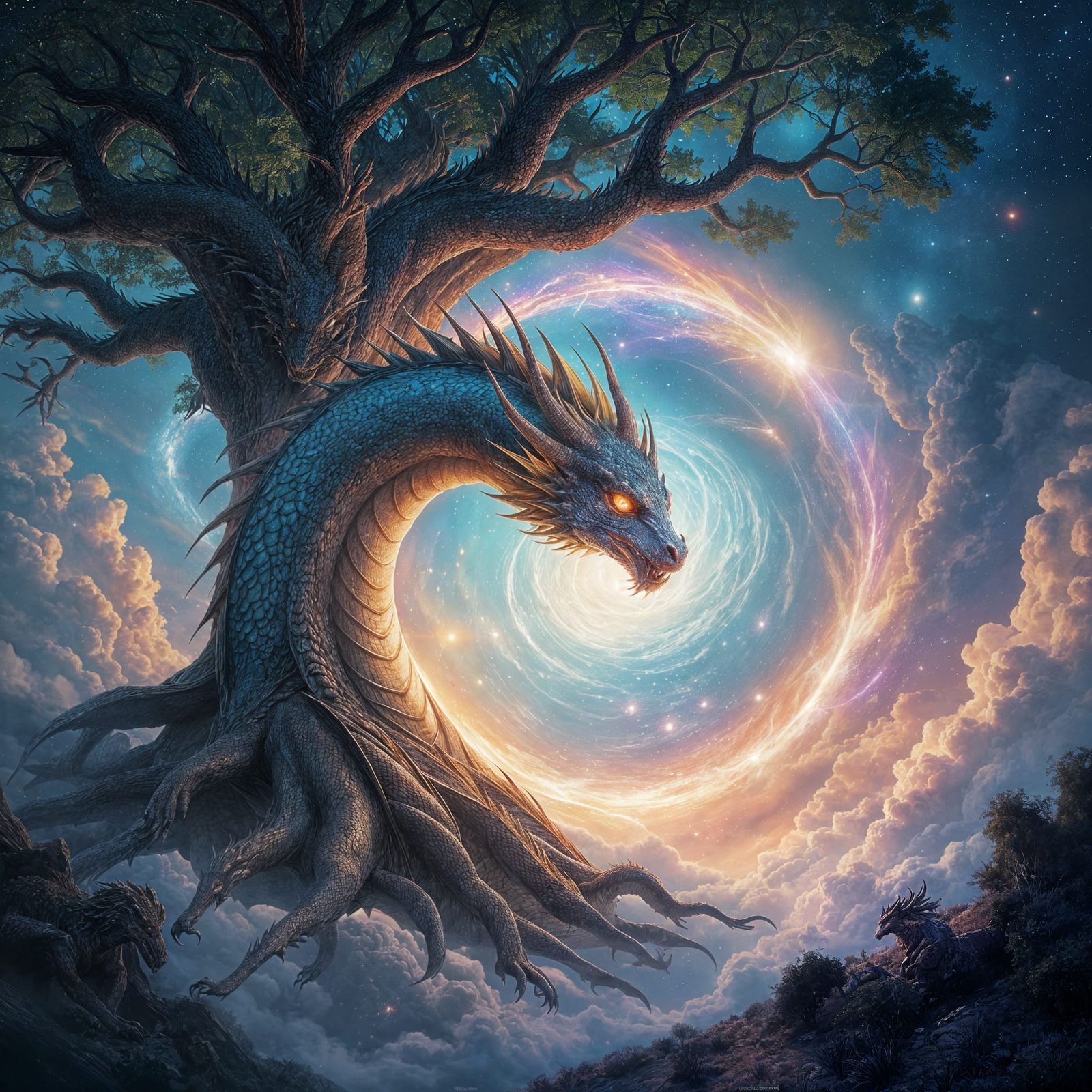 Nebula Dragon Guarding Starlight Portal