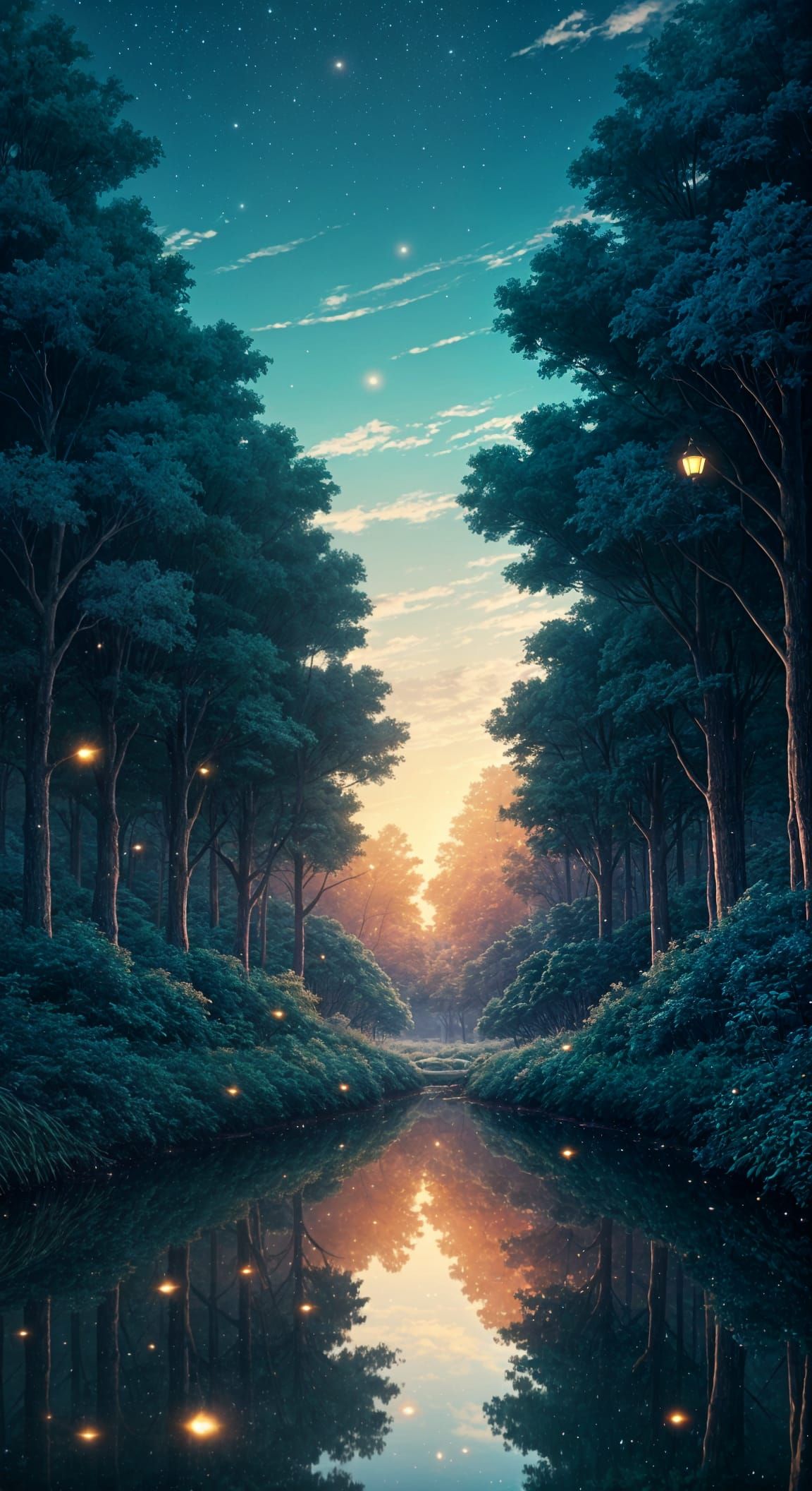 Surreal Forest Dreamscape in Watercolor Photography Style