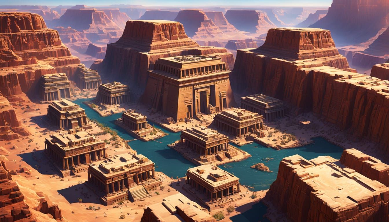 Egyptian Oasis in the Grand Canyon Landscape