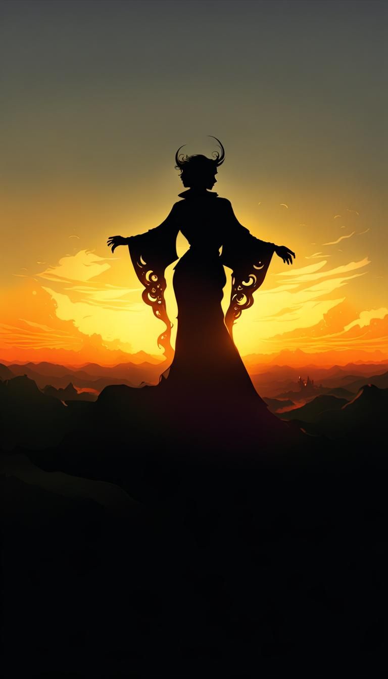 Dark Fantasy Masterpiece in Art Nouveau Style