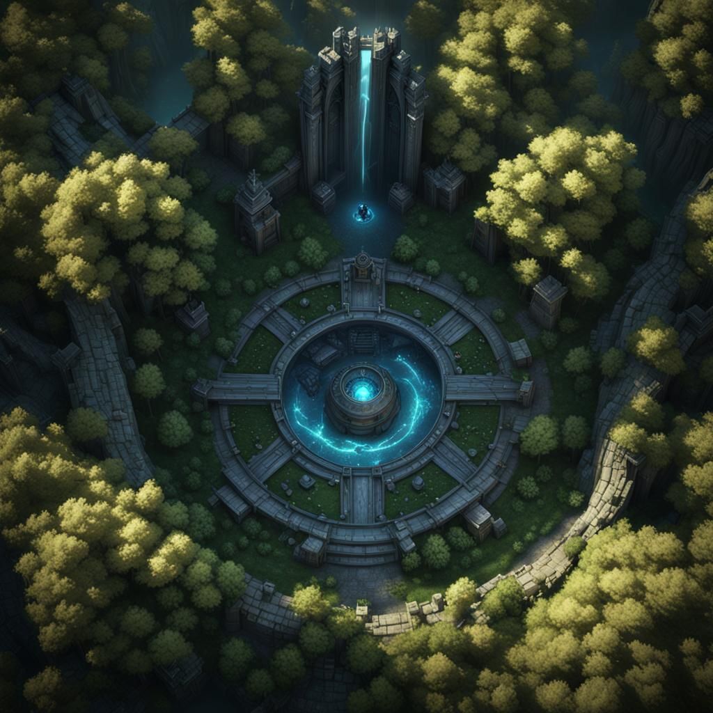 Magic Portal in Dark Forest Concept Art