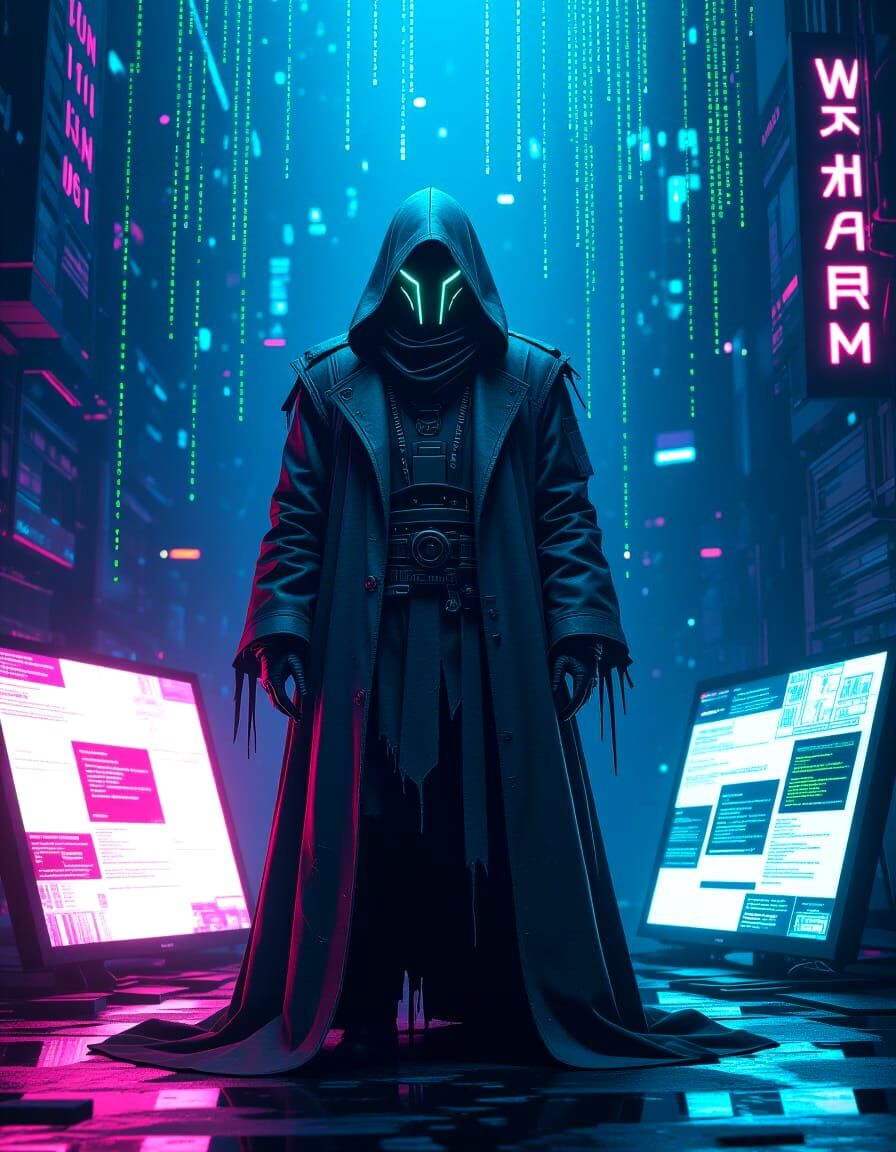 Glitched Digital Prophet: Modern Art