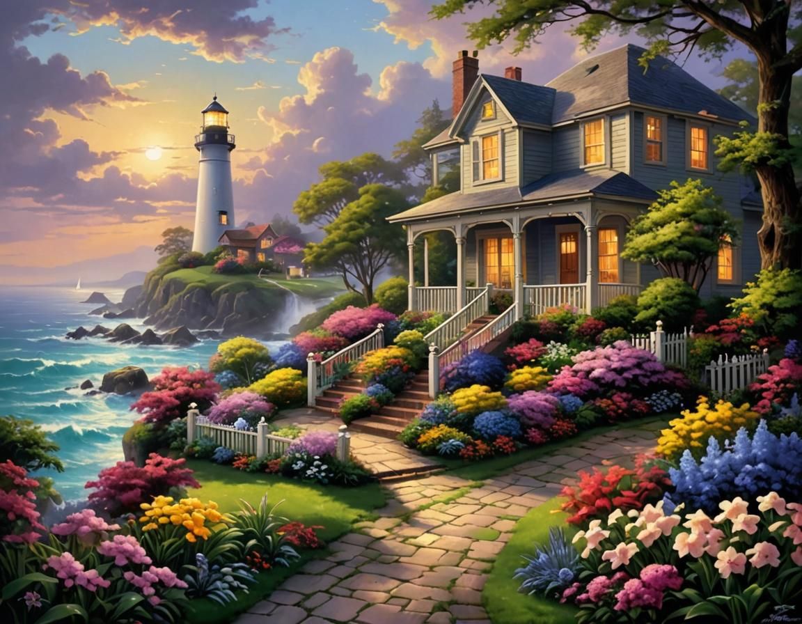 Serene Garden View in Vivid Colors