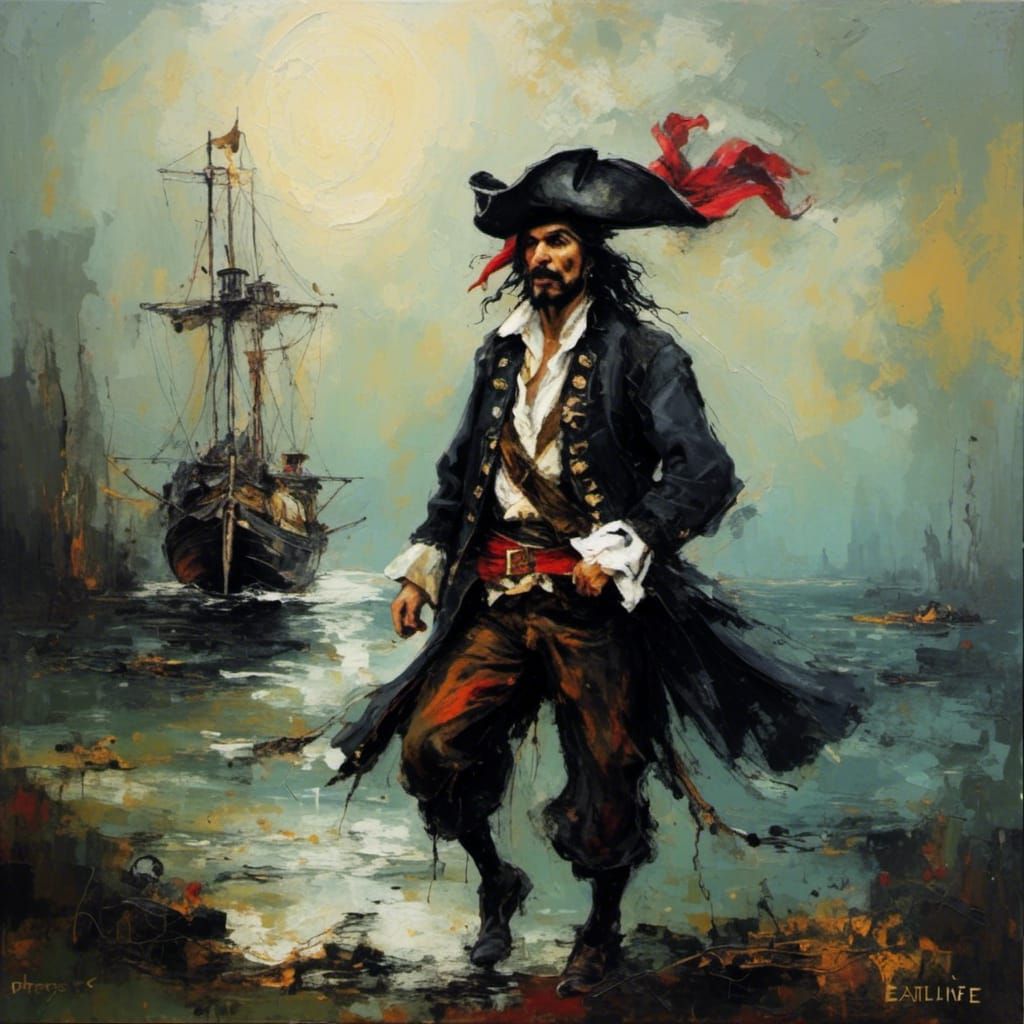 a pirate scallywag <lora:Modern Abstract:1.0>