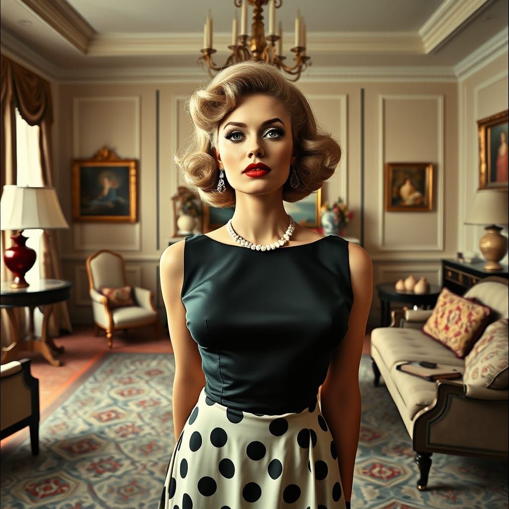 1950s Golddigger Woman Exudes Superficiality in Luxurious Li...