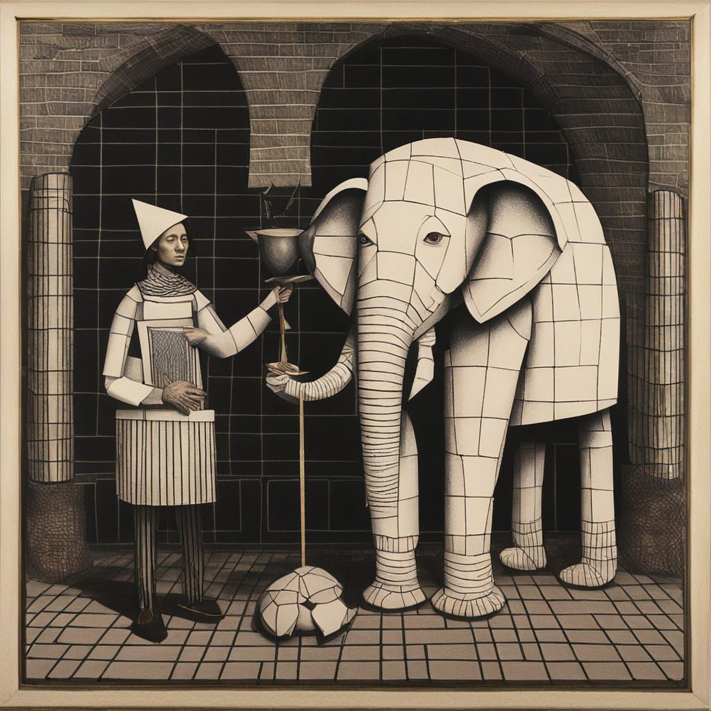 Elephant Protection Day Celebration by Van Eyck and Malevich