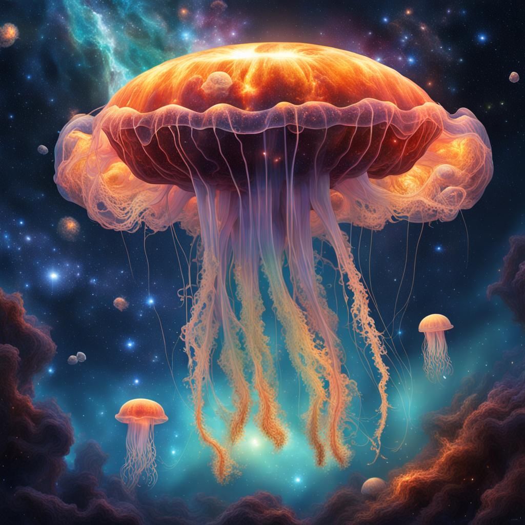 Cosmic Jellyfish Drifting in Deep Space