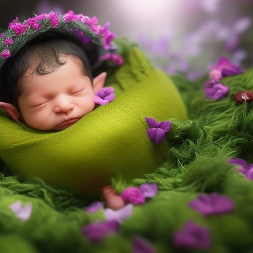 Adorable Chibi Elf with Baby Deer in 3D