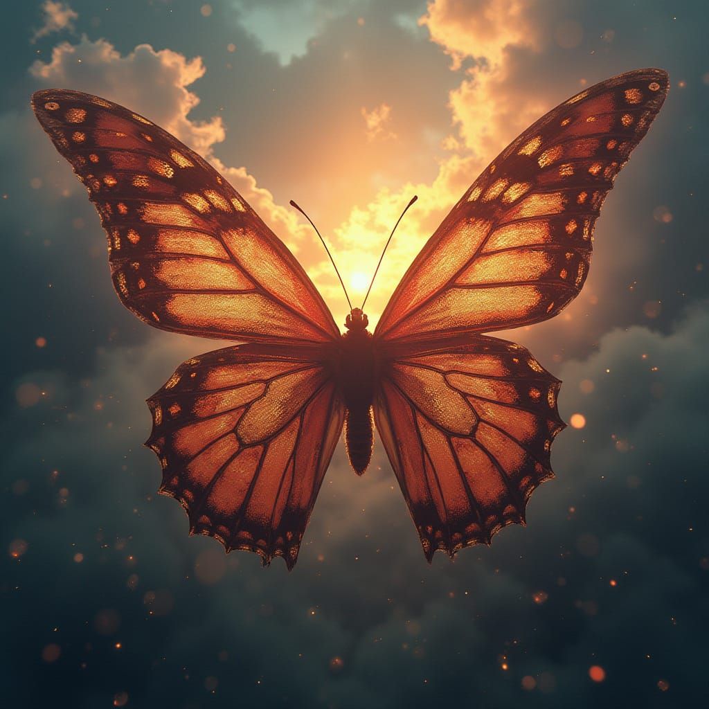 Butterfly Dreams in Sunset Landscapes