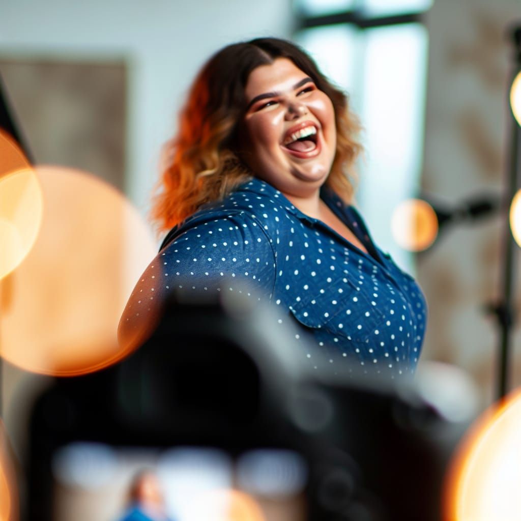 Provocative Portrait of a Plus-Size Woman in Bokeh