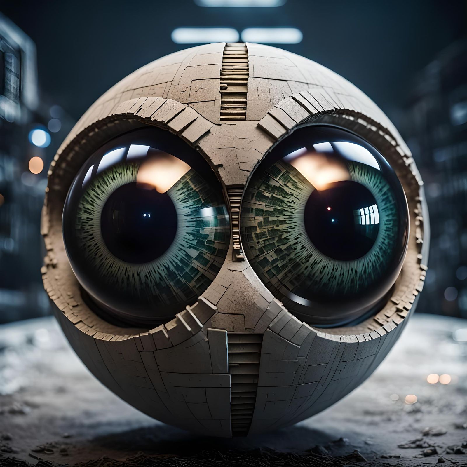 Death Star Eyeball Macro in Sci-Fi Style