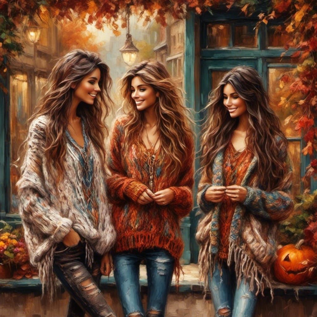 Women Window Shopping for Fall Sweaters