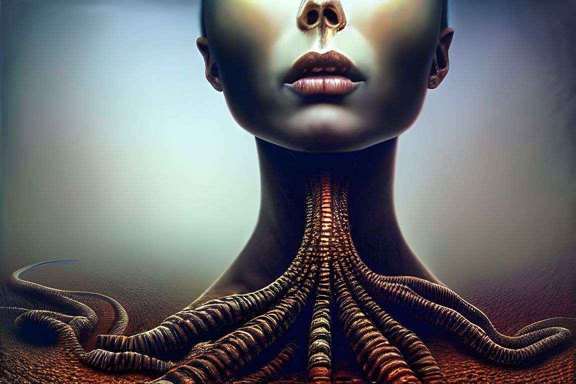 Eldritch Beauty: Seductive Pose in Hyperrealism Style