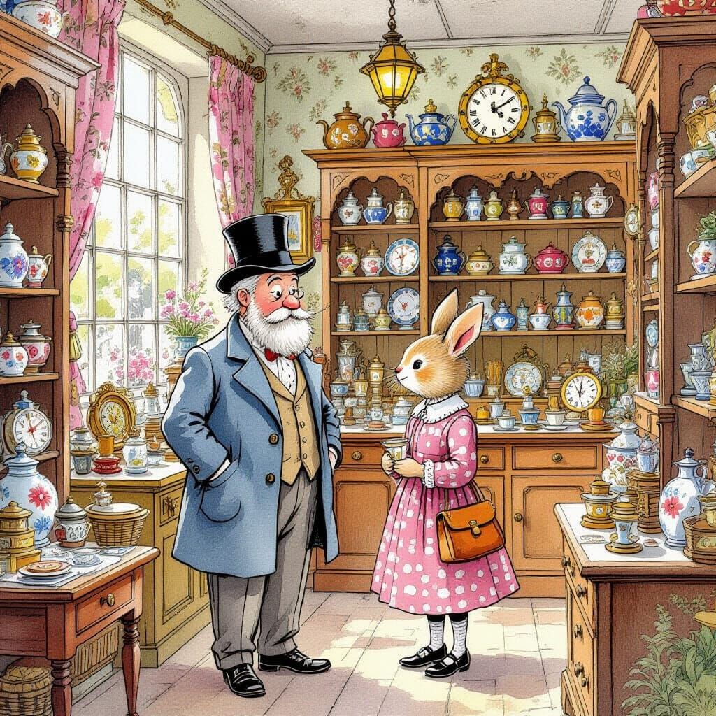 Mr. Benn in a Whimsical Antique Shop