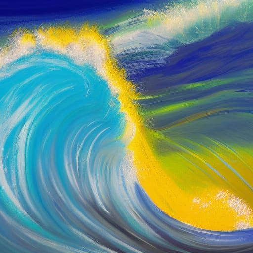Neon Wave Painting on a Sunny Day