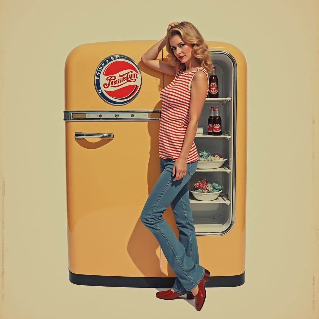 Vintage Pop Art Frigidaire Pepsi Advertisement