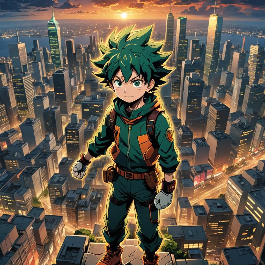 Deku Posing in Anime Key Visual Style