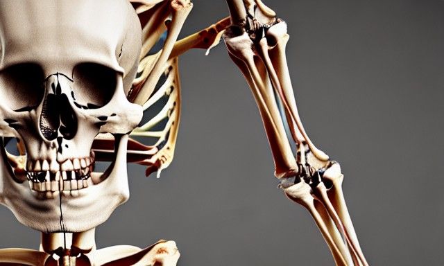 Skeleton in Skin Clothing: A Macabre Art Piece