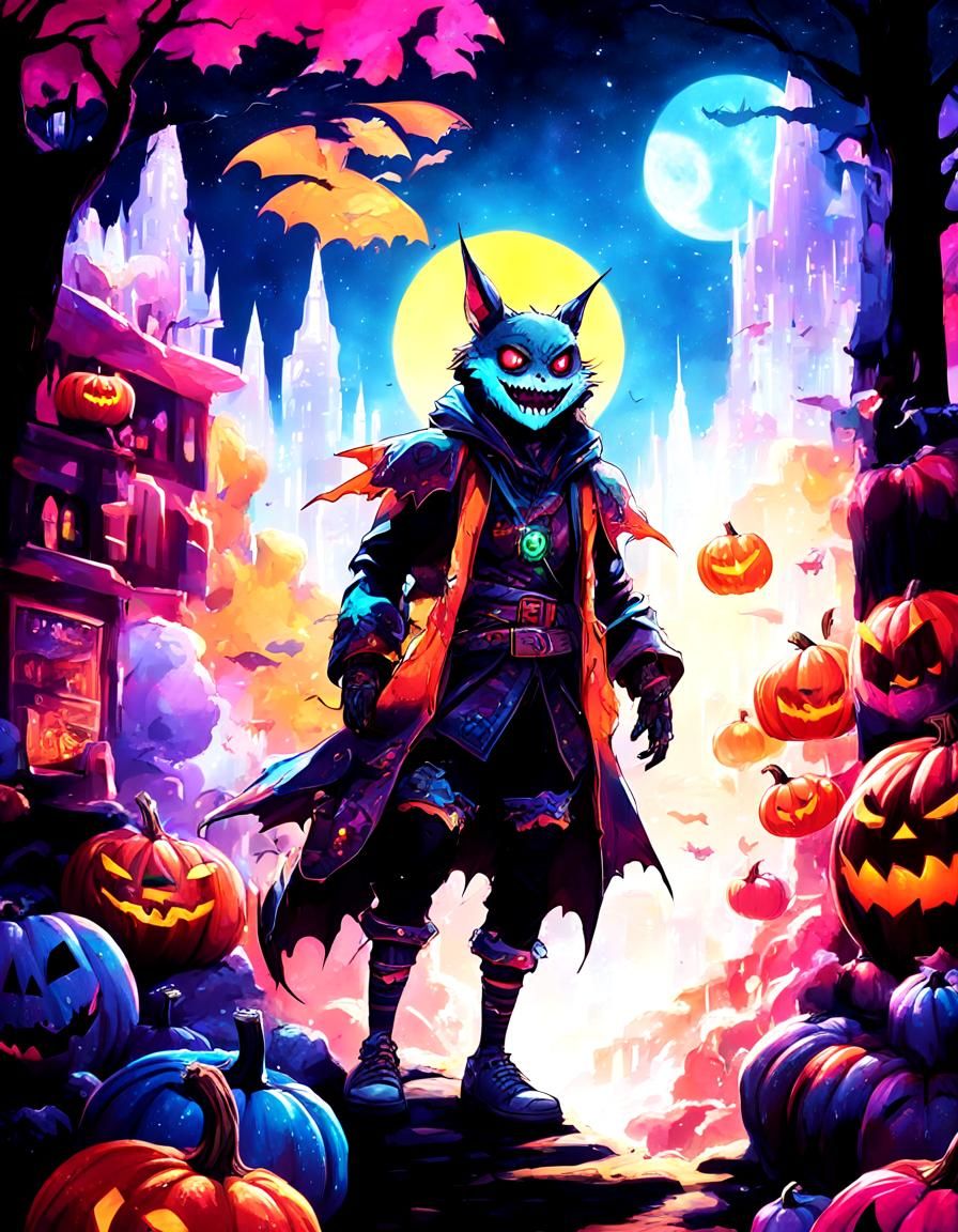 Neon Monster in Spooky Candy World: Concept Art