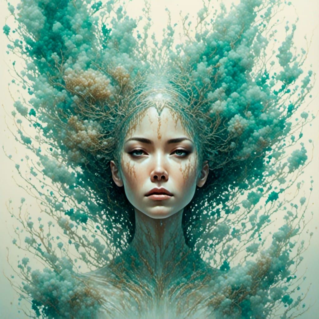 Synthwave Watercolor Portrait of Jun le Cygne