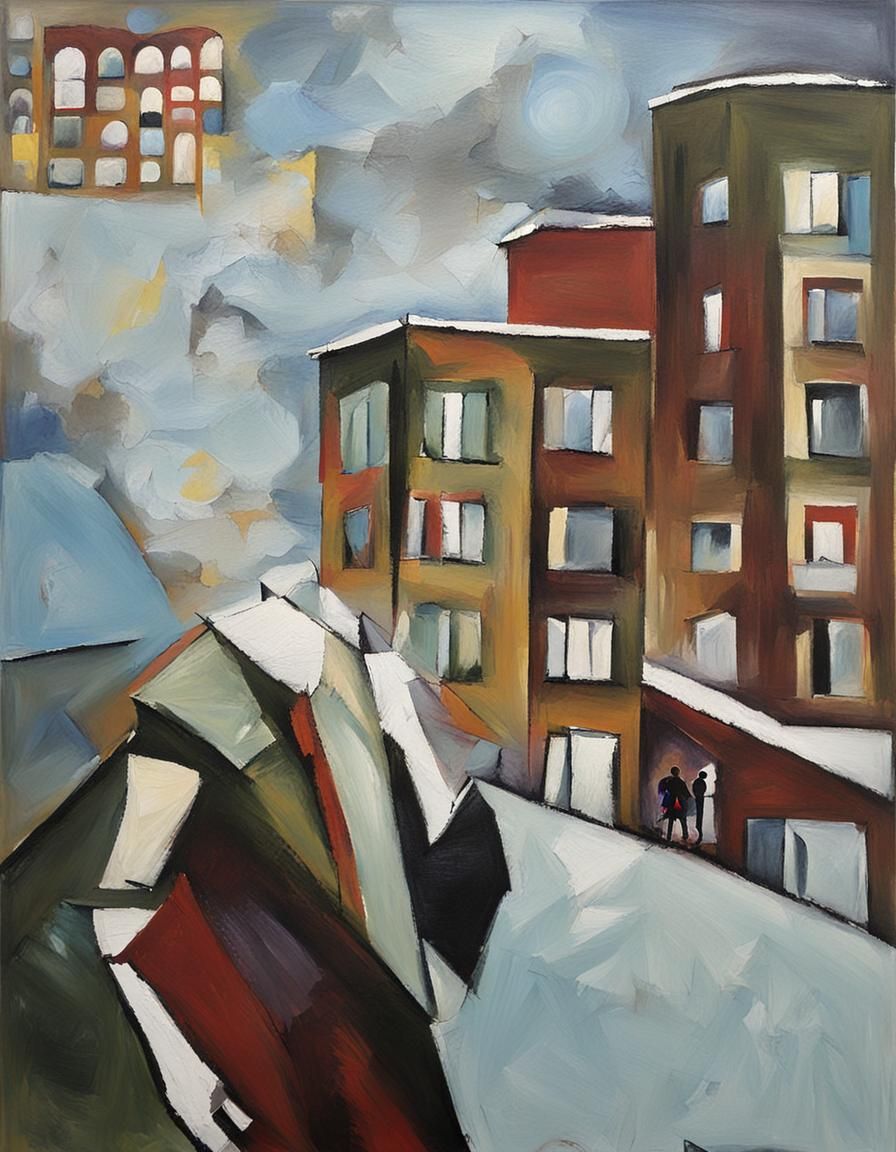 Abstract Oil Painting in Kandinsky Style