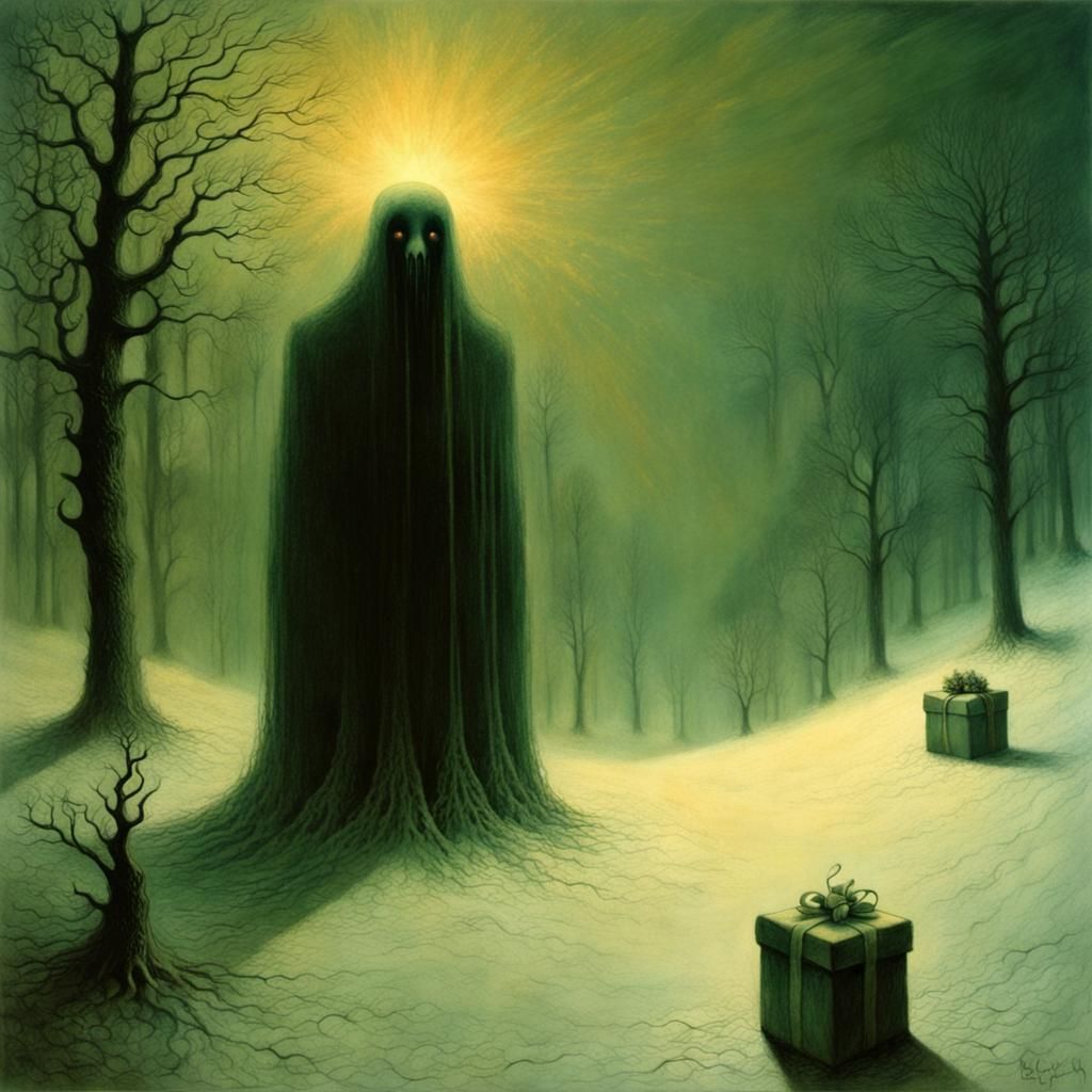 Surreal Portrait of a Ghostly Figure in 20th Century Style