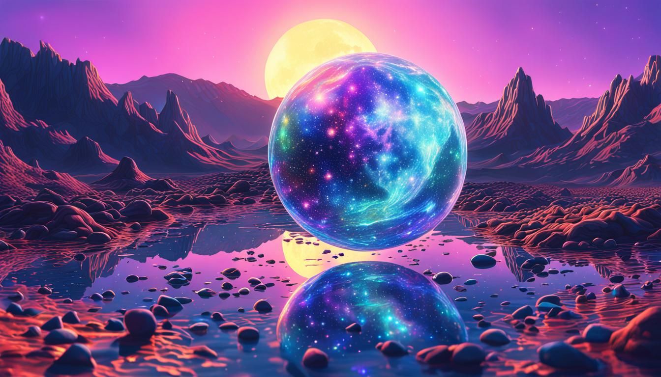 Cosmic Astral Illustration in Pablo Amaringo Style