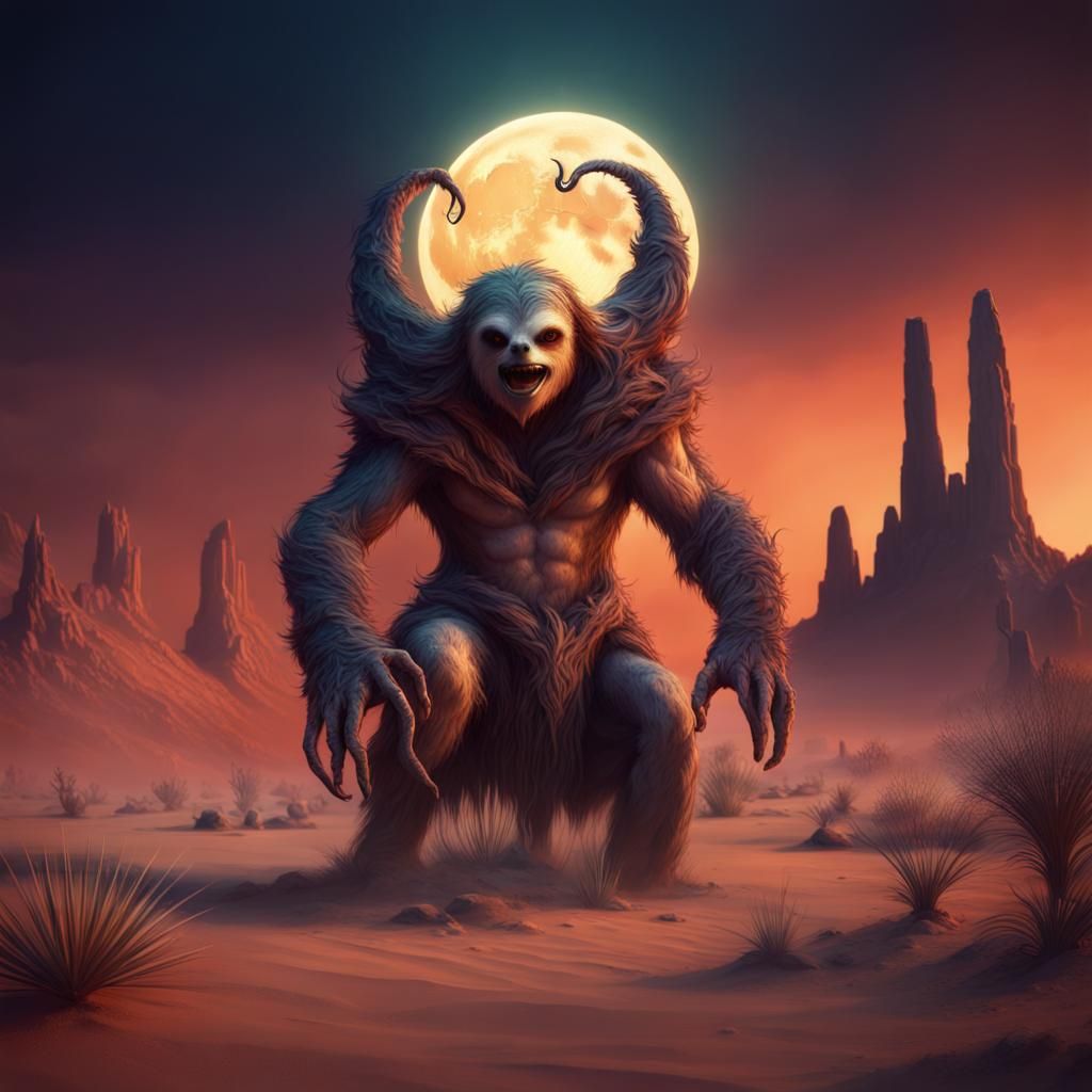Desert Demon of Sloth Matte Painting