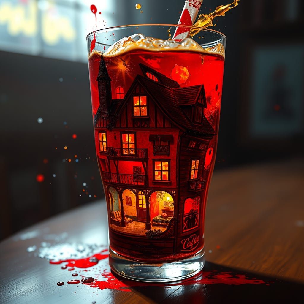 House in Coke Glass: Hyperdetailed Concept Art