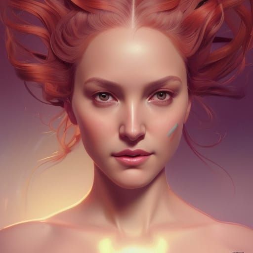 Portrait of Woman with Exaggerated Features