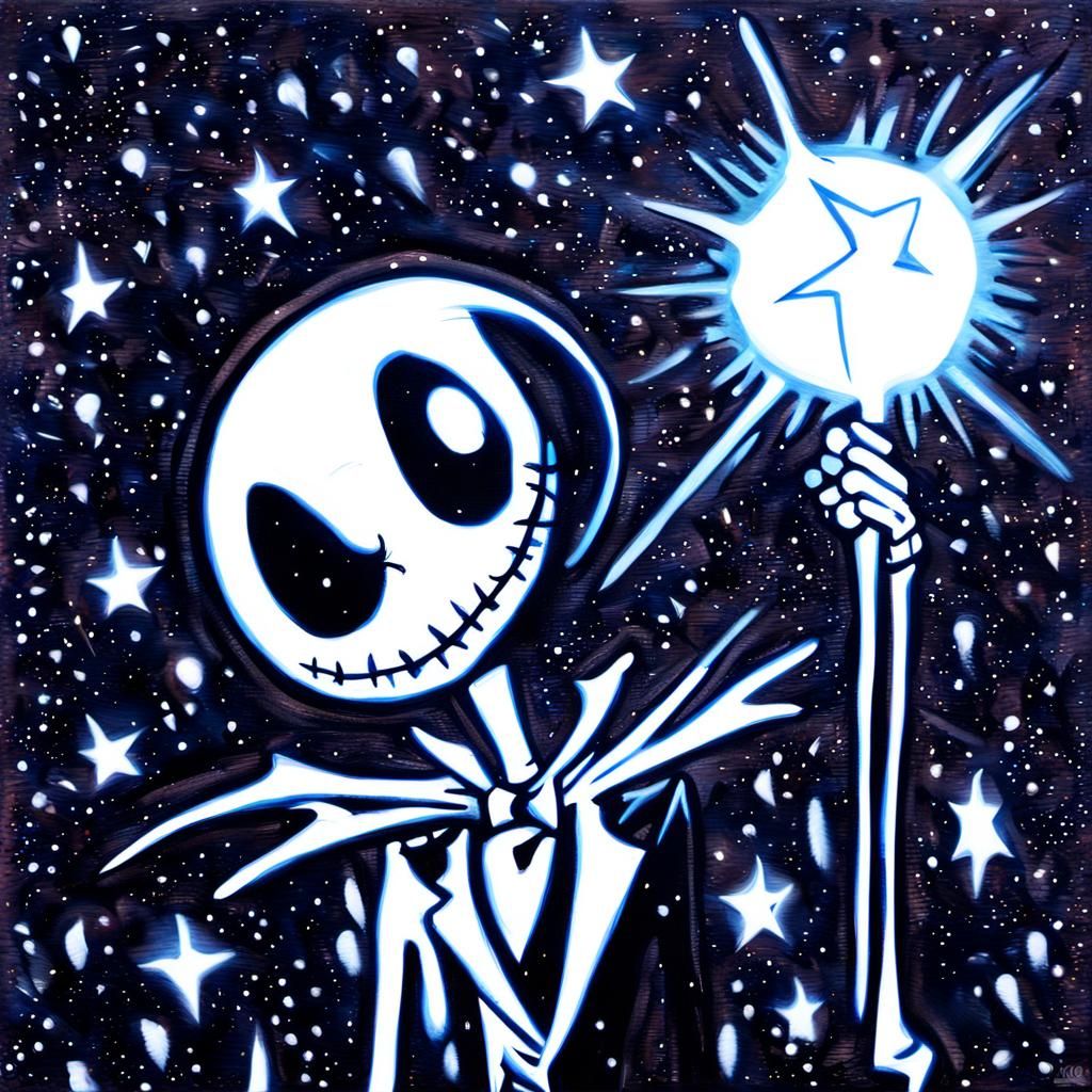 Jack Skellington Star in Gothic Graffiti Style